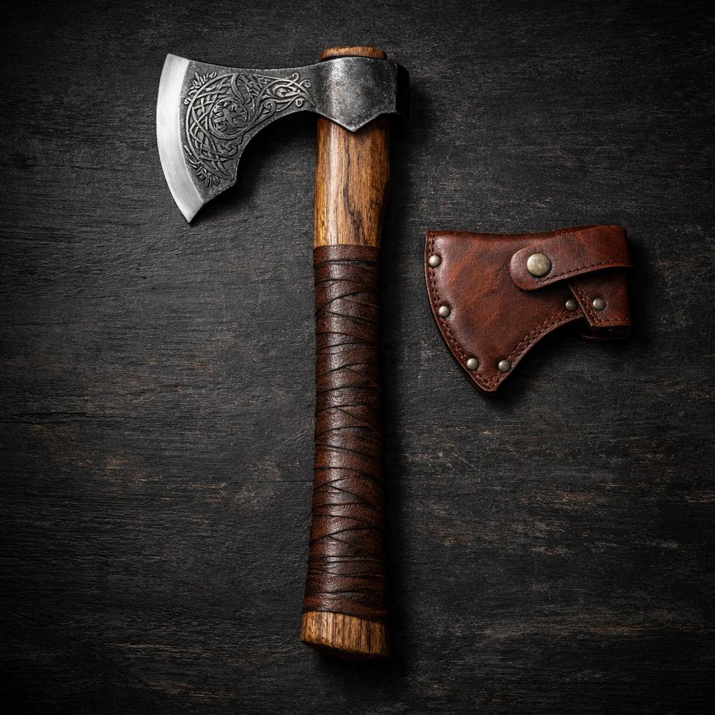 Bearded Viking Axe Forged Carbon Steel Axe