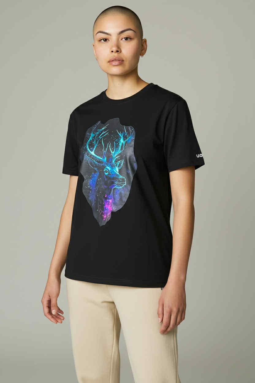Galaxy Deer Graphic T-shirt