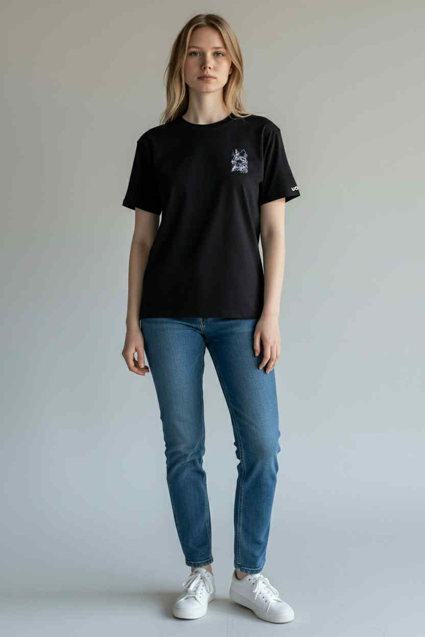 Artistic Cat Print T-Shirt