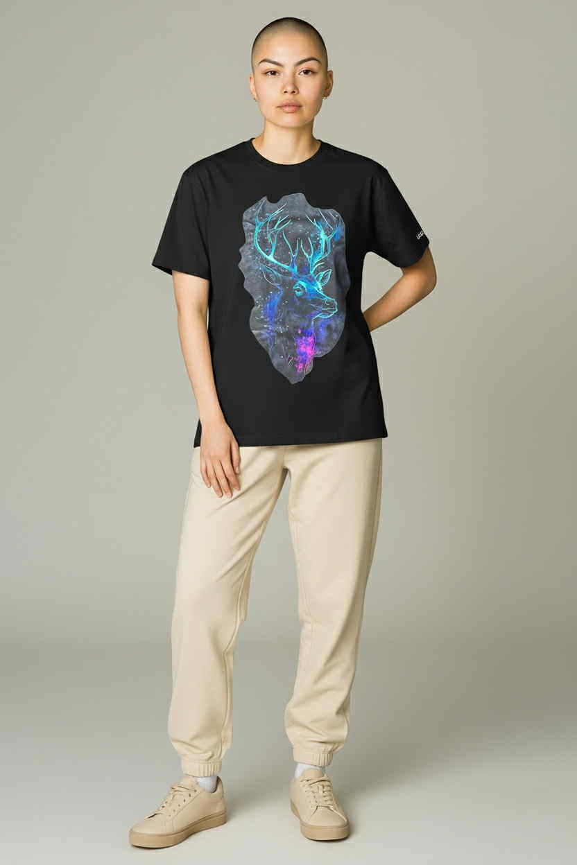 Galaxy Deer Graphic T-shirt