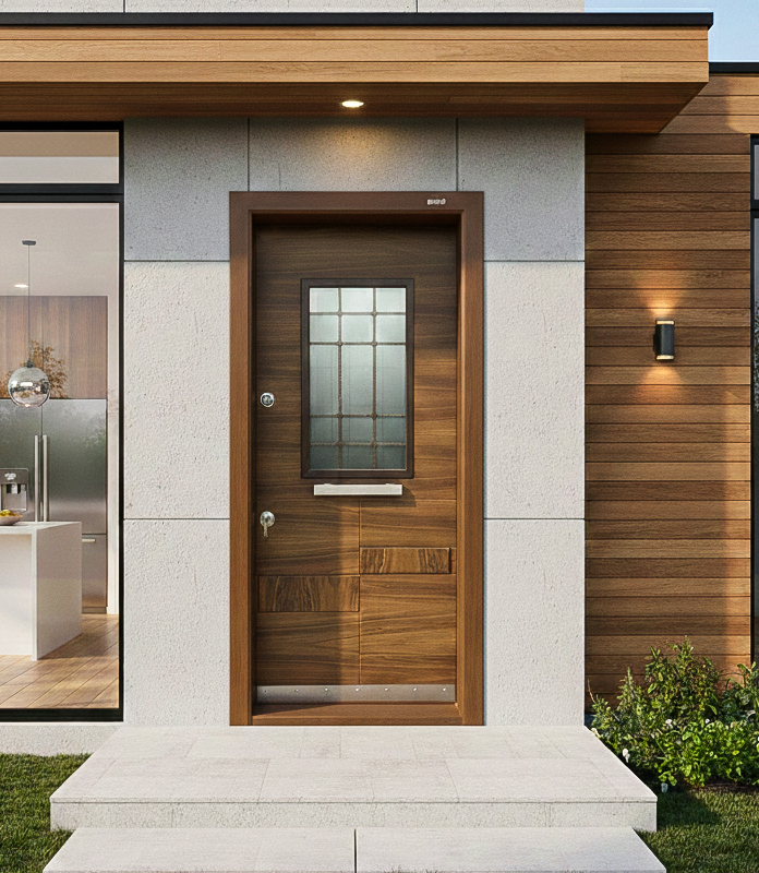 باب خارجي مودرن قشرة خشب