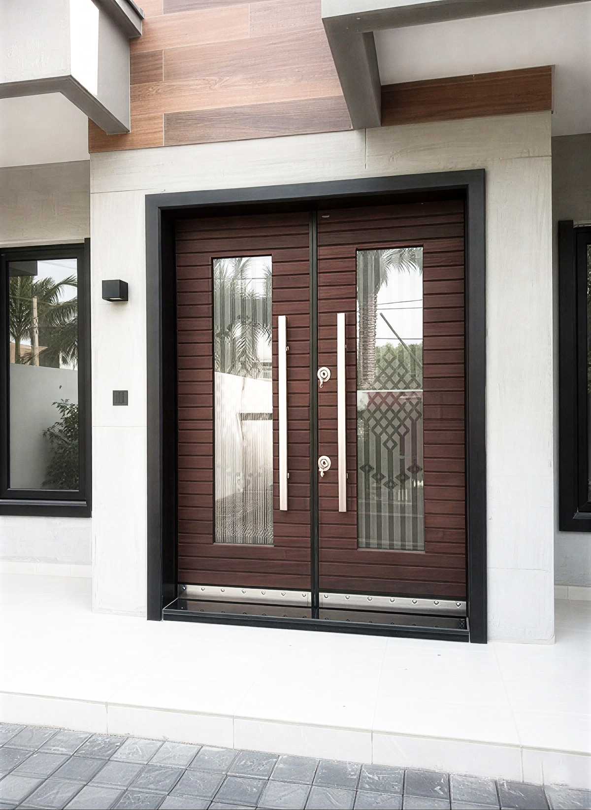 باب خشب بلوط طبيعي