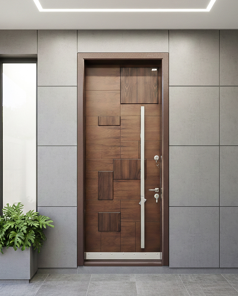 باب خارجي مودرن قشرة خشب