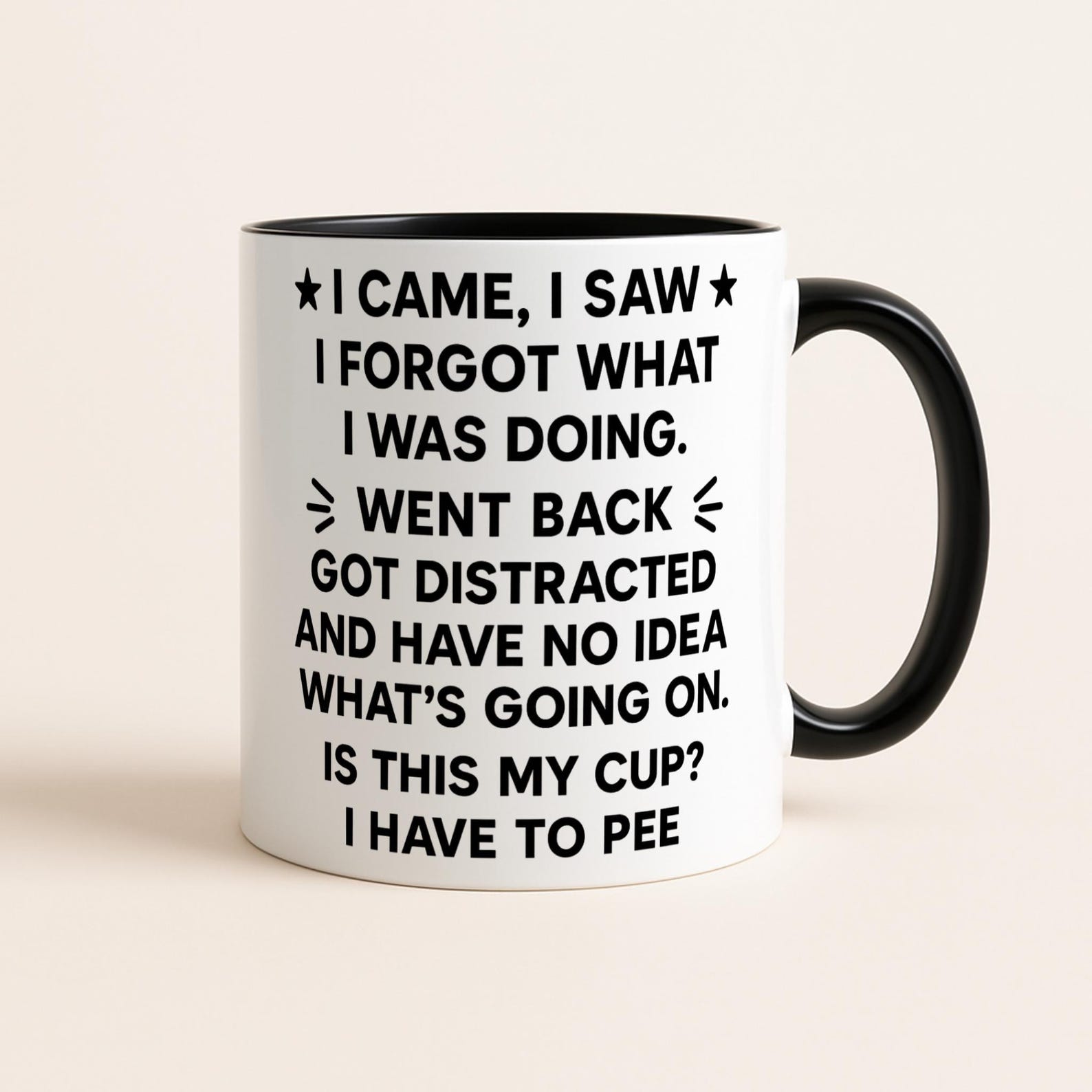 Please Use Your Brain Mug, Funny Sarcastic Stick Figure Coffee Cup, Humorous Gift for Men & Women, Funny Coworker Novelty Meme Mug