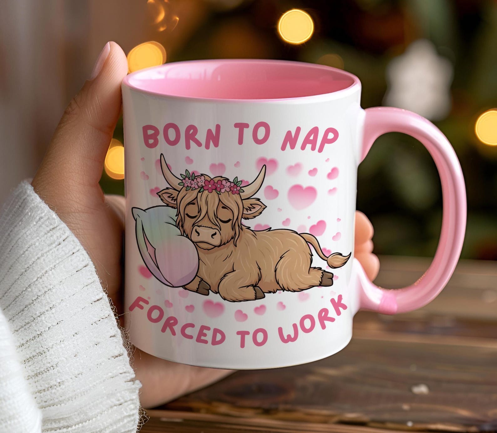 Born to Slay Forced to Work Mug Sad Hamster Meme Mug Funny TikTok Viral Mug Cute Hamster Cup Fast USA Shipping
