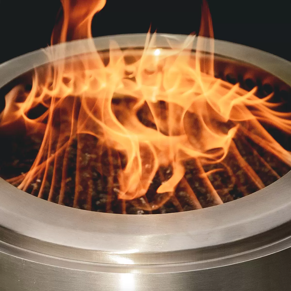 HerQs Blaze 50cm Wood Burning Stainless Steel Fire Pit Bundle