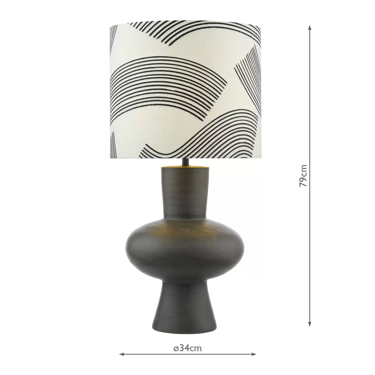 Miho Black & Bronze Table Lamp with Fabric Shade