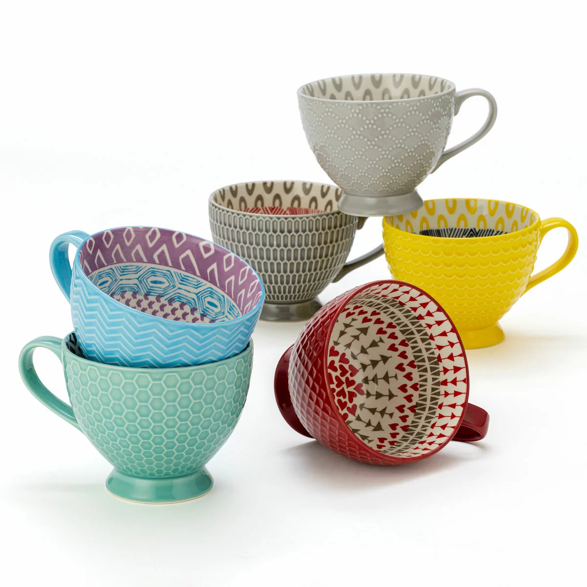 Signature Housewares Jumbo Footed Mugs, 6 pack