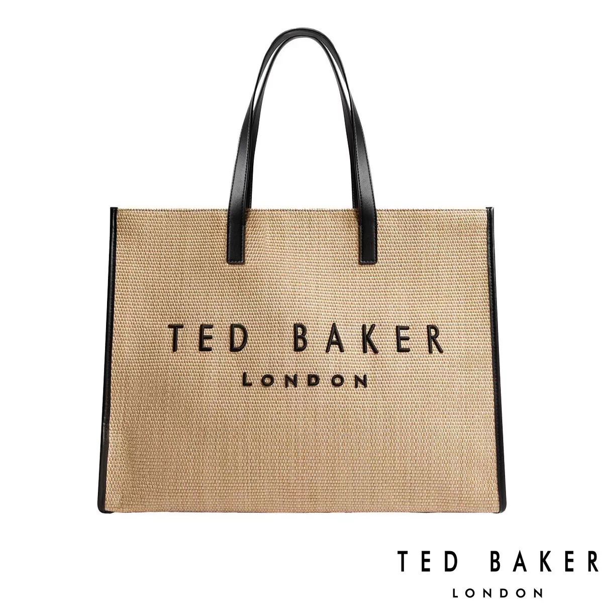 Ted Baker Pallmer Large Raffia Tote in Brown