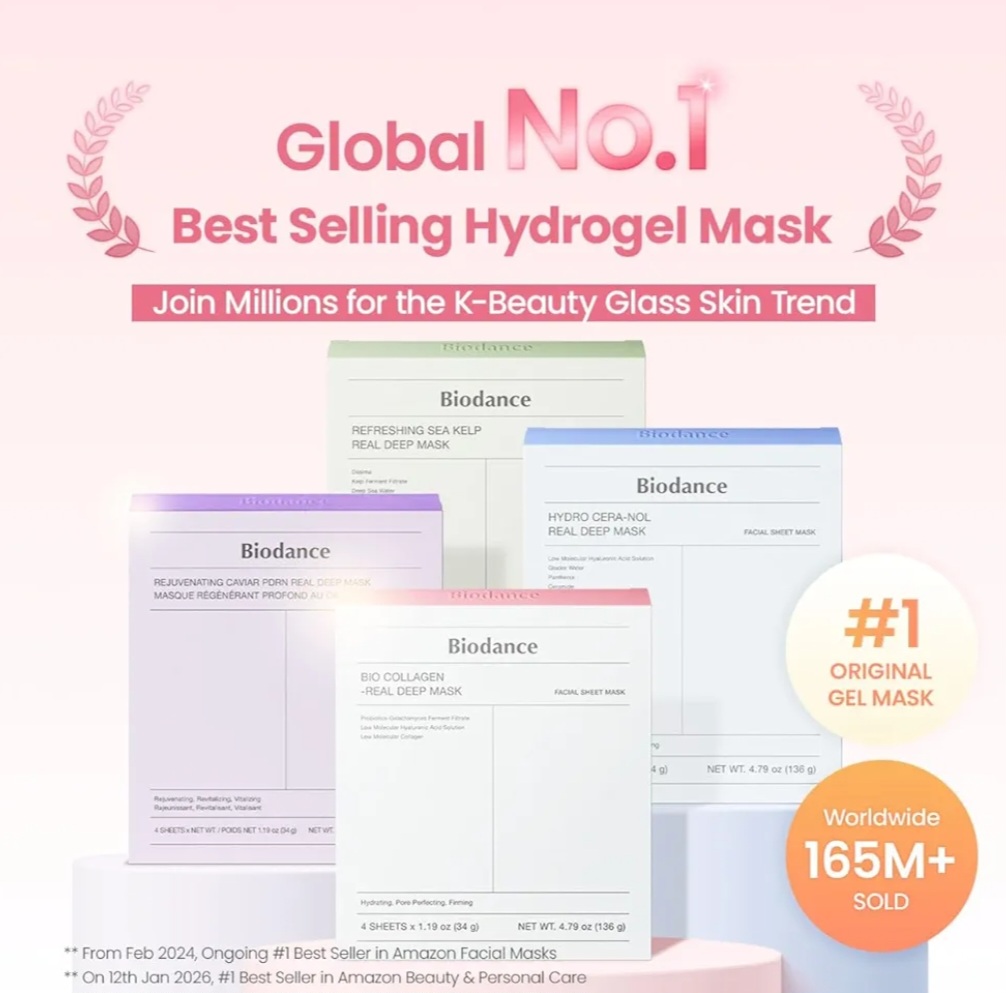 BIODANCE Bio-Collagen Real Deep Face Mask 4 Pcs | Hydrogel Overnight Mask | Pore Minimizing and Elasticity Improvement | Korean Face Mask for Glass Skin | Korean Skincare