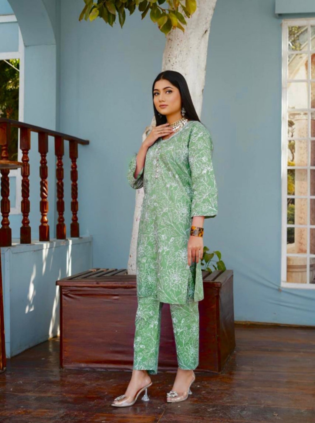 Asian suit 2pc suit dress Asian clothing 