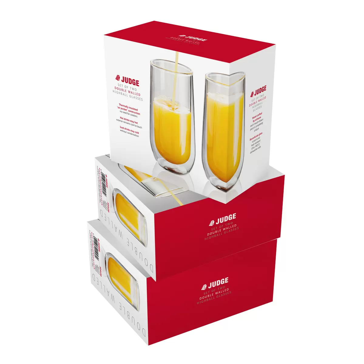 Judge Double Walled Highball Glass Set, 330ml, 6 Pack