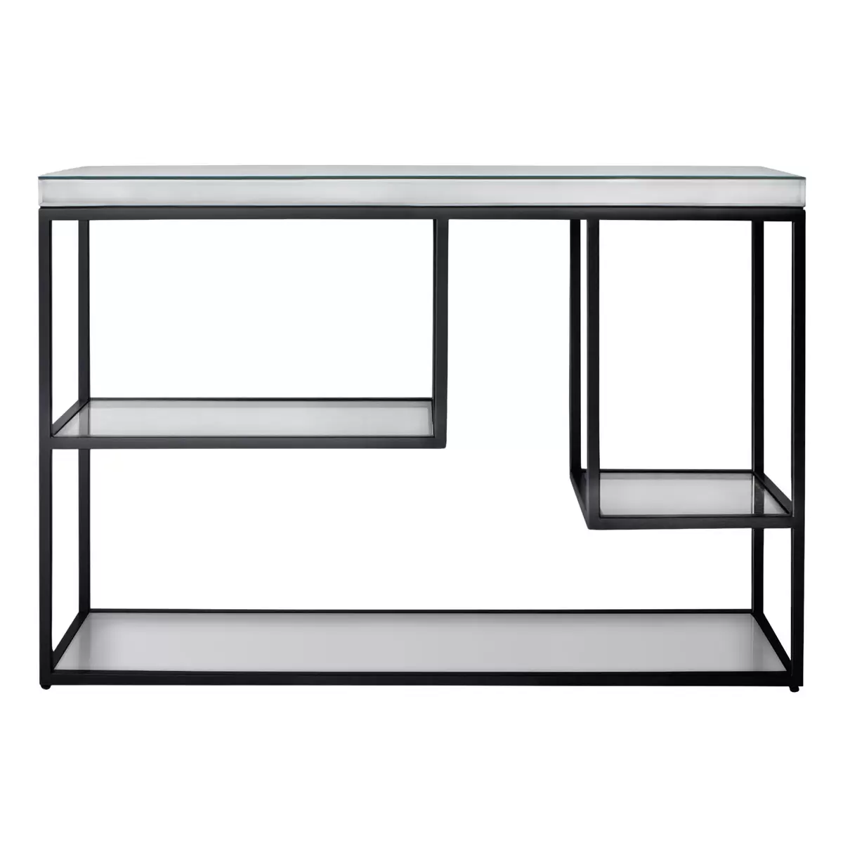 Gallery Cheshire Black Console Table with Mirrored