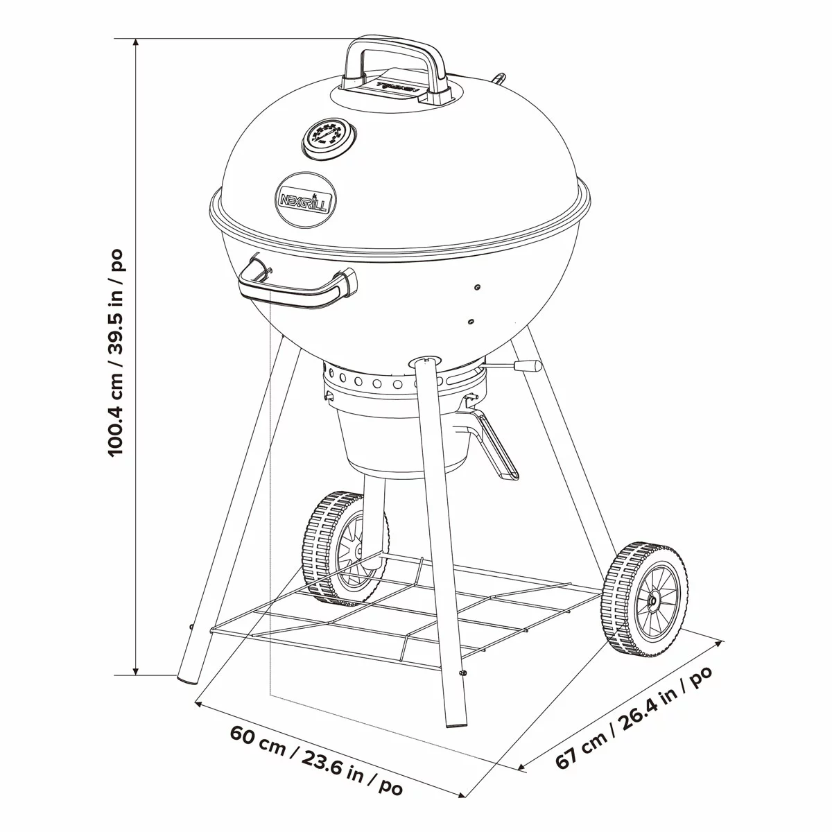 Nexgrill 22.5" (57cm) Charcoal Kettle Barbecue + Cover