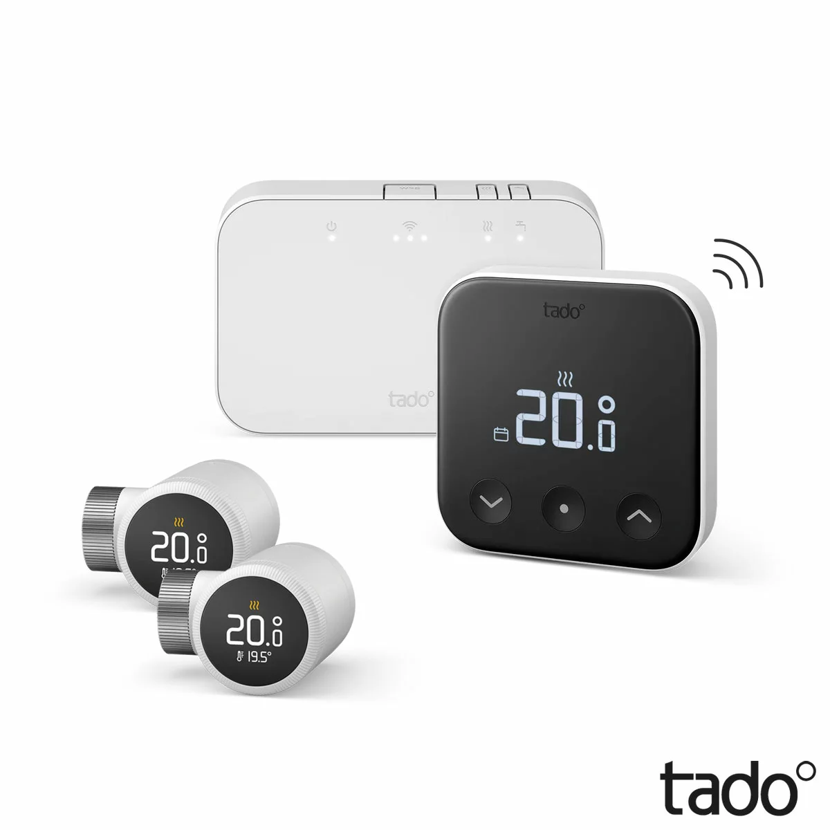 Tado Wireless Smart Thermostat Multi Room Starter Kit & 2x Smart Thermostatic Radiator Valves