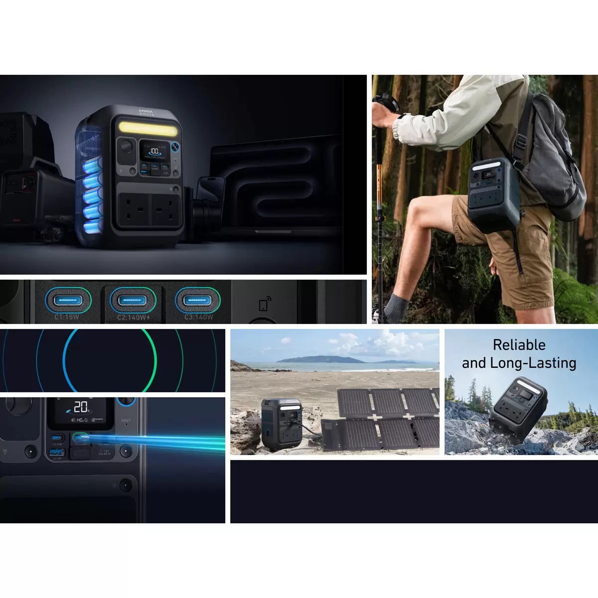 Anker C300X AC Portable Power Station 288Wh & 100W Anker Solix Foldable Solar Panel 