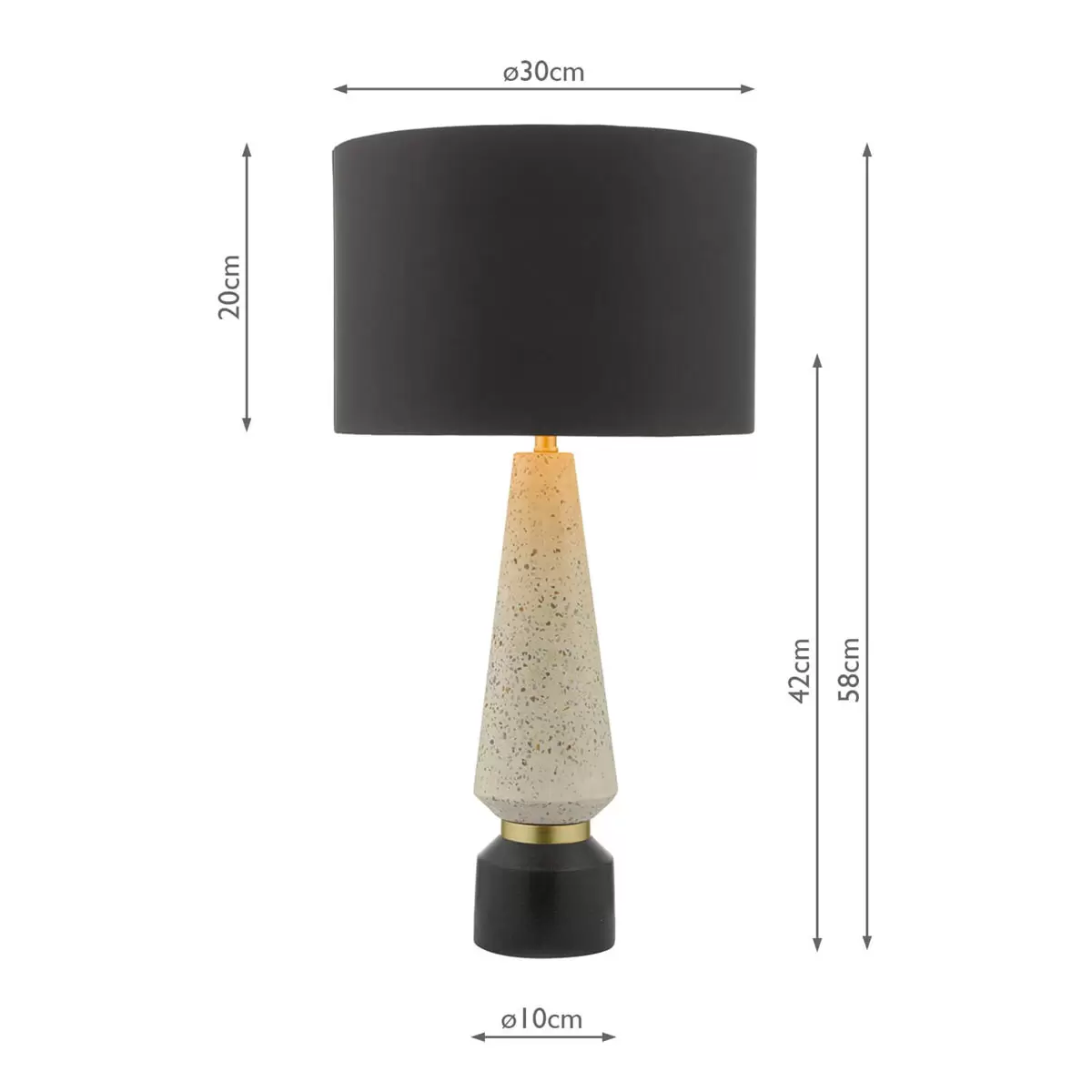 Onora Terrazzo Table Lamp with Black Faux Silk Shade