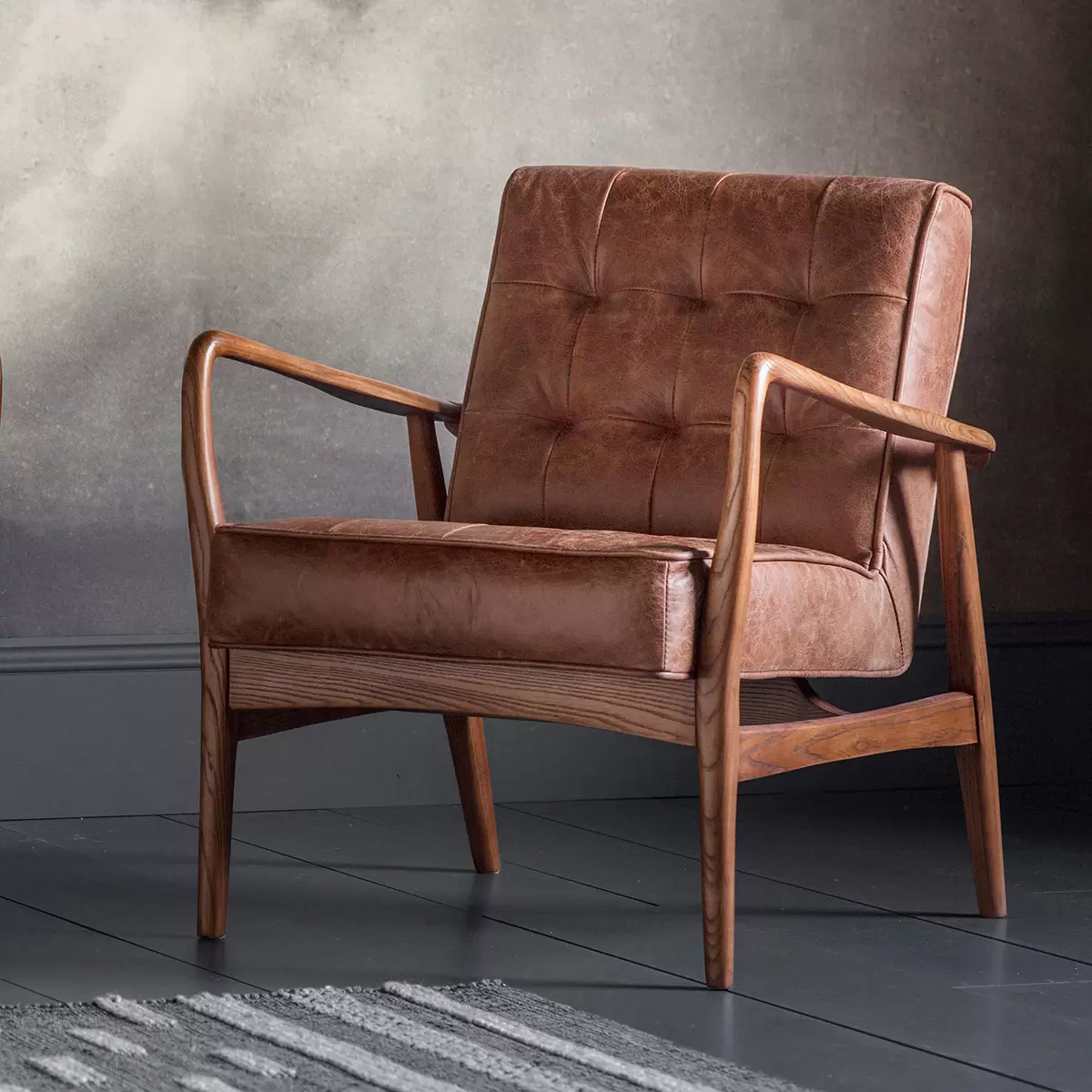 Gallery Humber Vintage Brown Leather Armchair