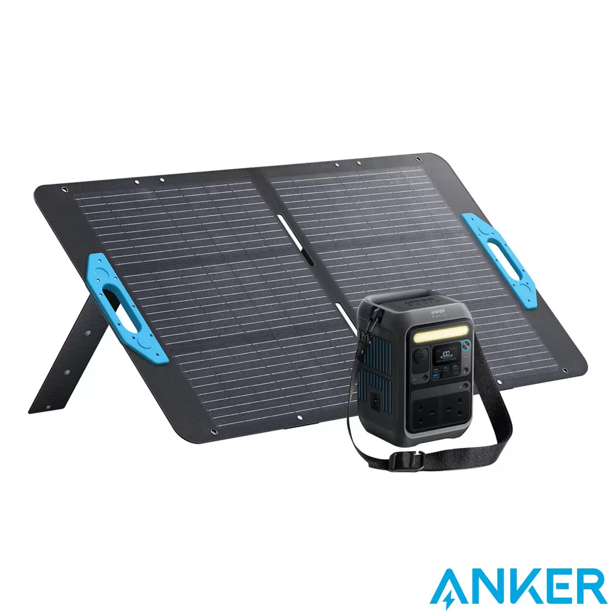 Anker C300X AC Portable Power Station 288Wh & 100W Anker Solix Foldable Solar Panel 