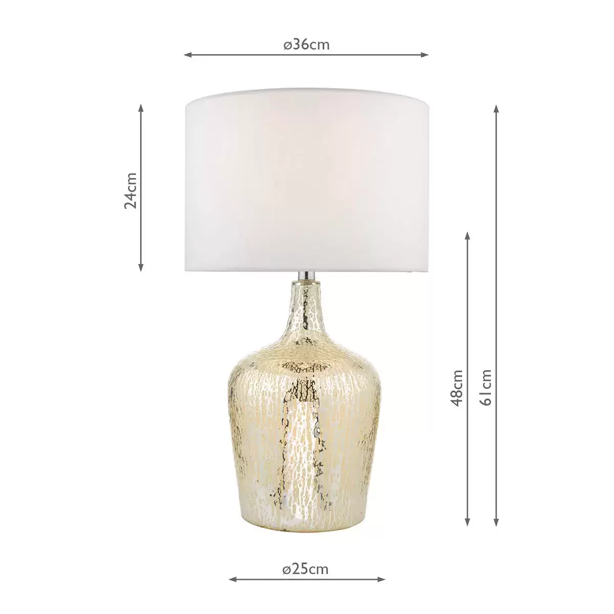 Lolek Silver Glass Dual Light Table Lamp