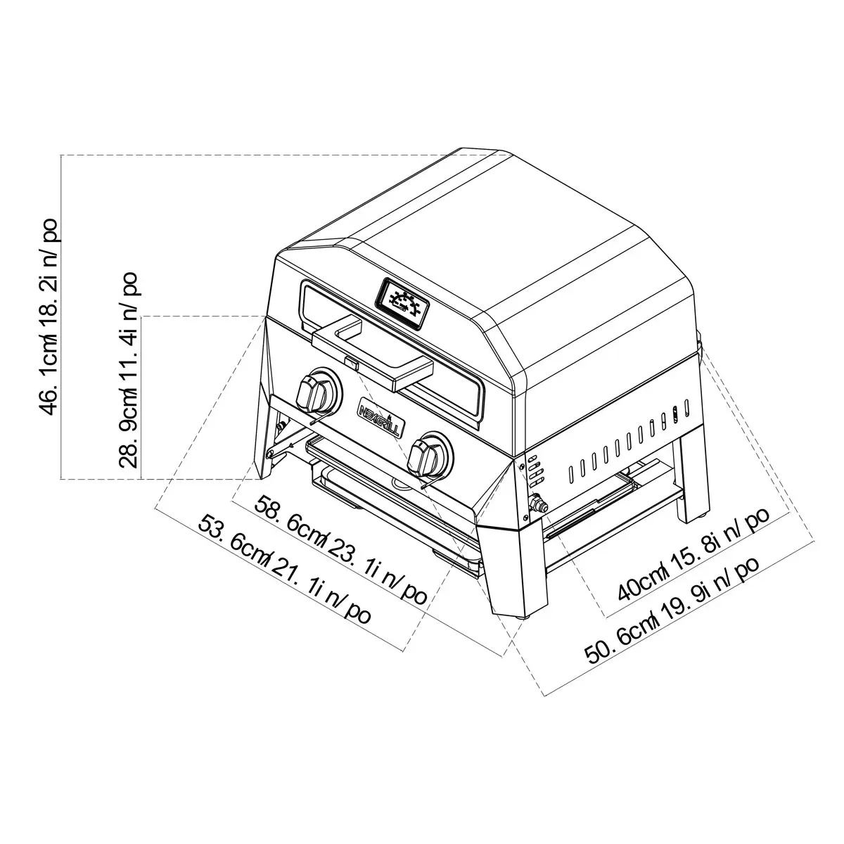 Nexgrill Fortress 2 Burner 4-in-1 BBQ Grill & Pizza Oven + Griddle + Grill Plate + Cover