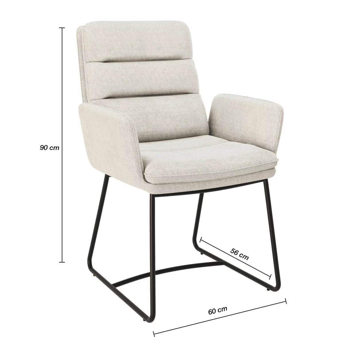 AKANTE Copenhague Off White Fabric Dining Chair, 2 Pack