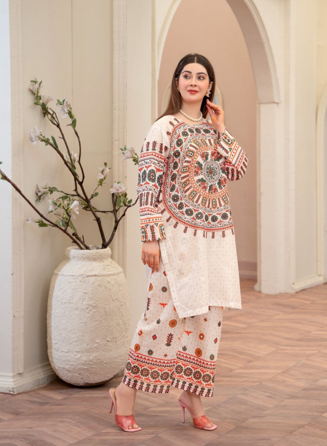 Asian suit Pakistani 2pc dress suit kurta trouser dress 