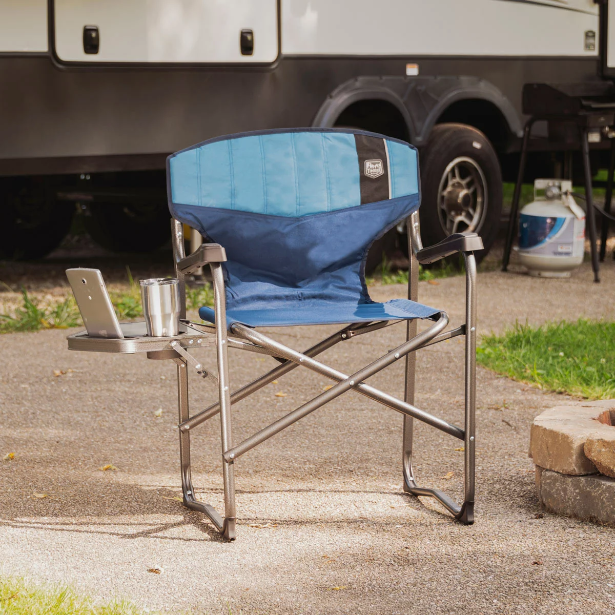 Timber Ridge Folding Directors Chair with Side Table