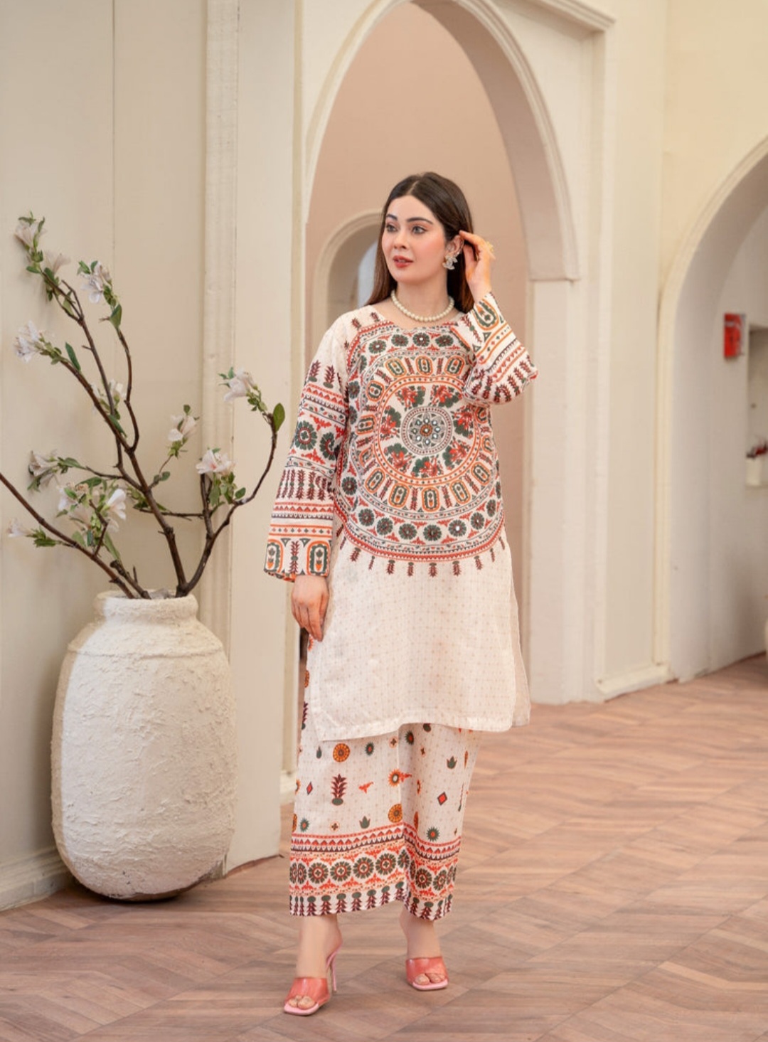 Asian suit Pakistani 2pc dress suit kurta trouser dress 
