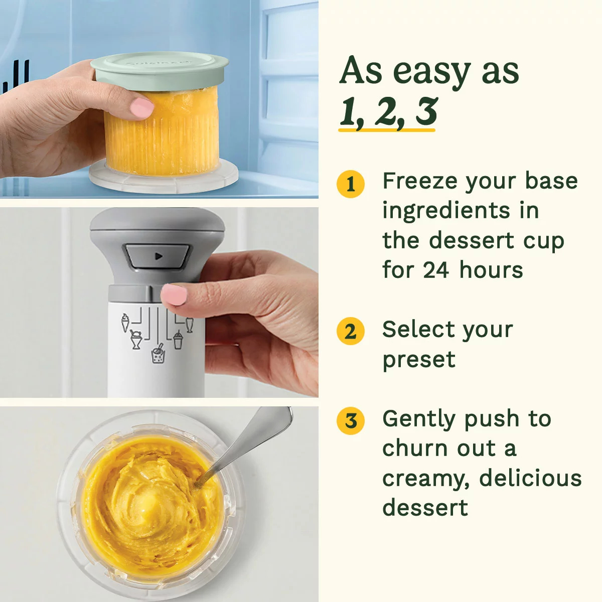 Cuisinart Freezer Wand & Ice Cream Maker With 6 Dessert Tubs