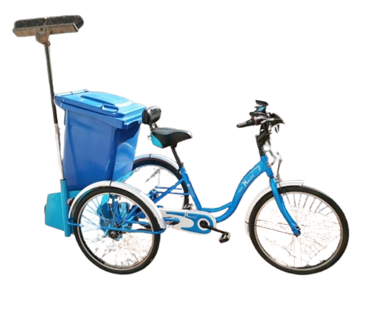 Tricycle Électrique de Nettoyage Urbain – Porte-Bac 120 L