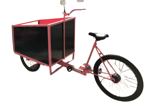 Vélo Cargo Électrique Noir Rouge