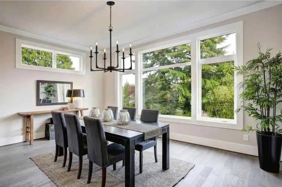 Hampton Bay Highgate 6-Light Matte Black Chandelier without Glass Shade 