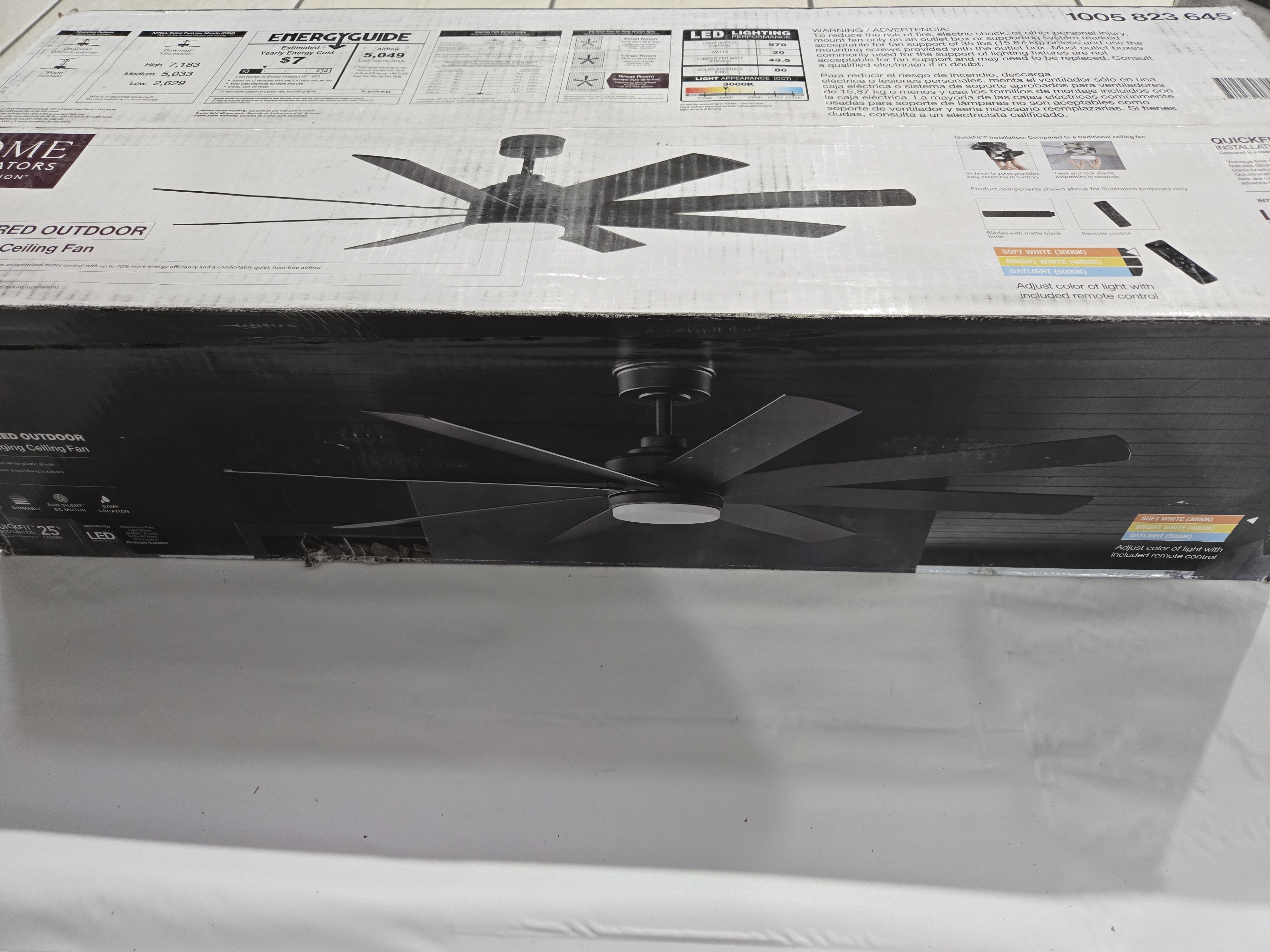 Celene 62 in. LED Indoor/Outdoor Matte Black Ceiling Fan with Light and Remote Control with Color Changing Technology