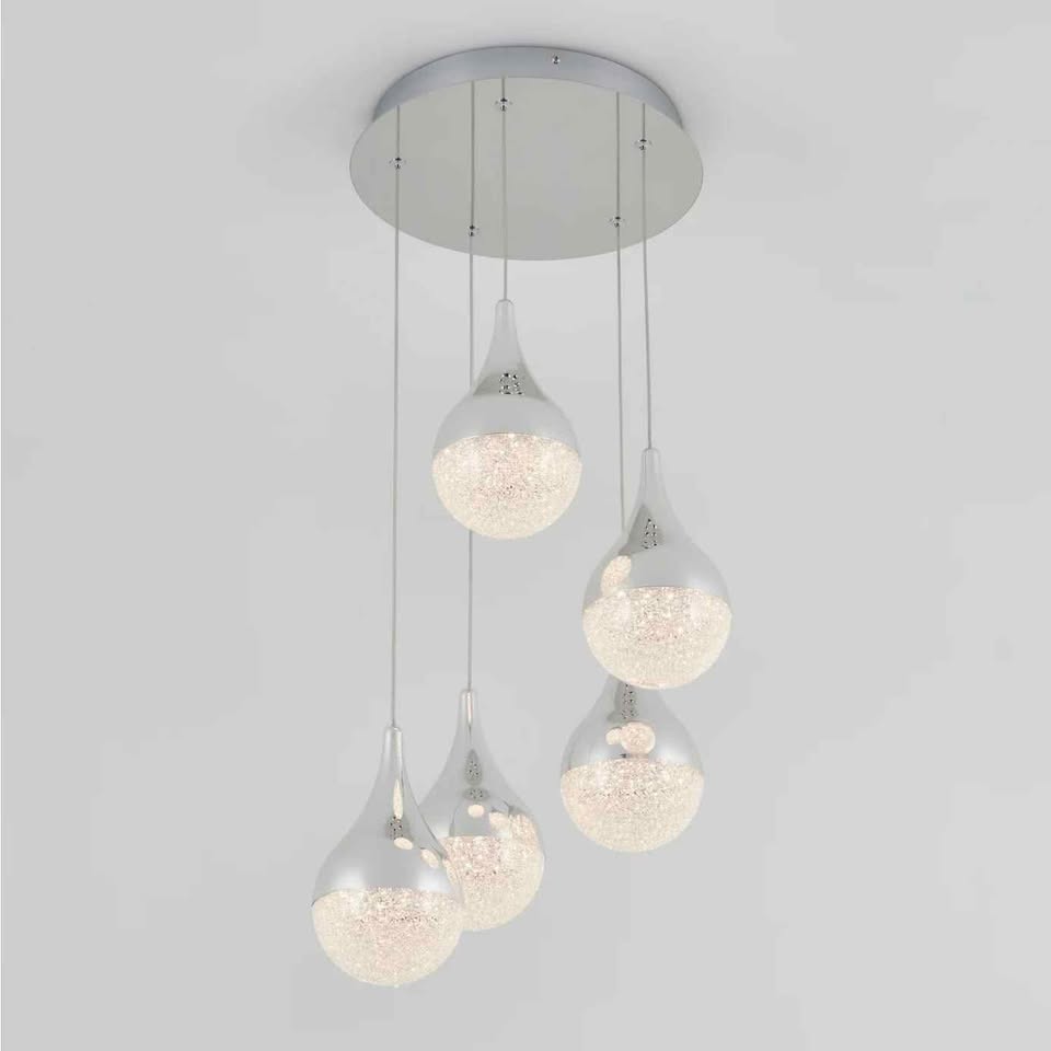 Glitzer 5-light LED pendant light