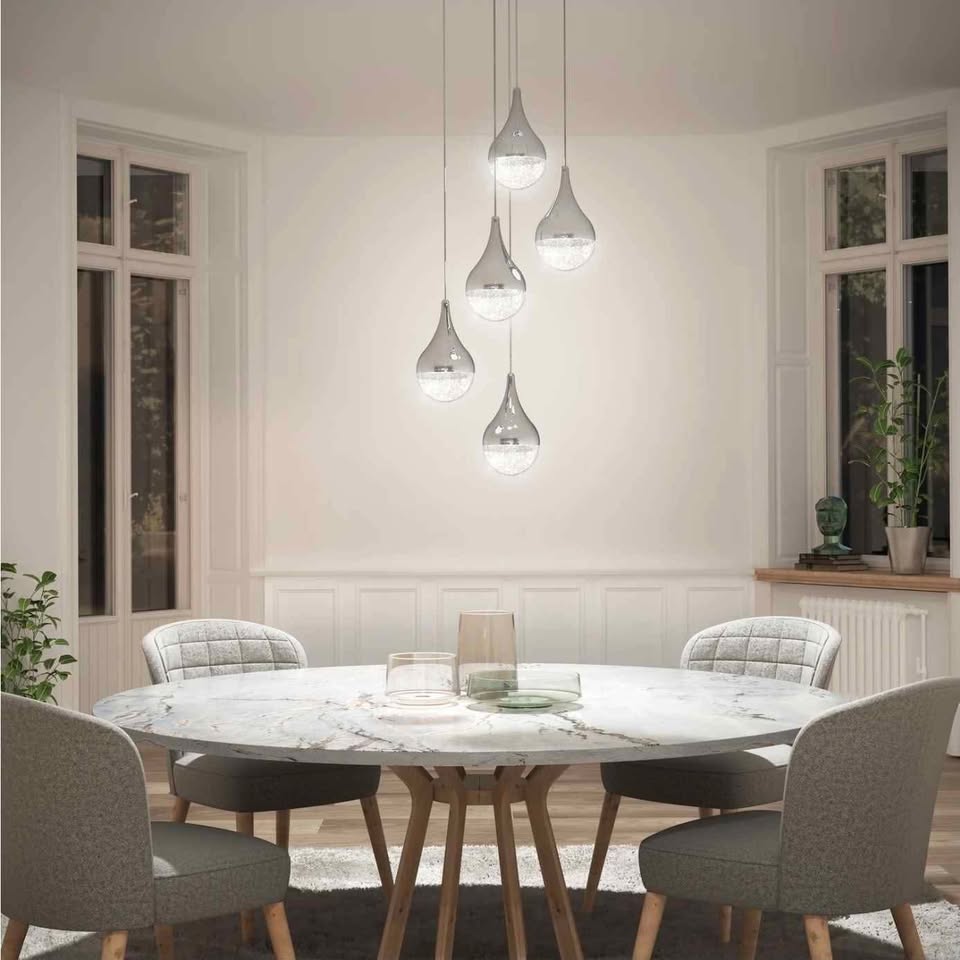 Glitzer 5-light LED pendant light