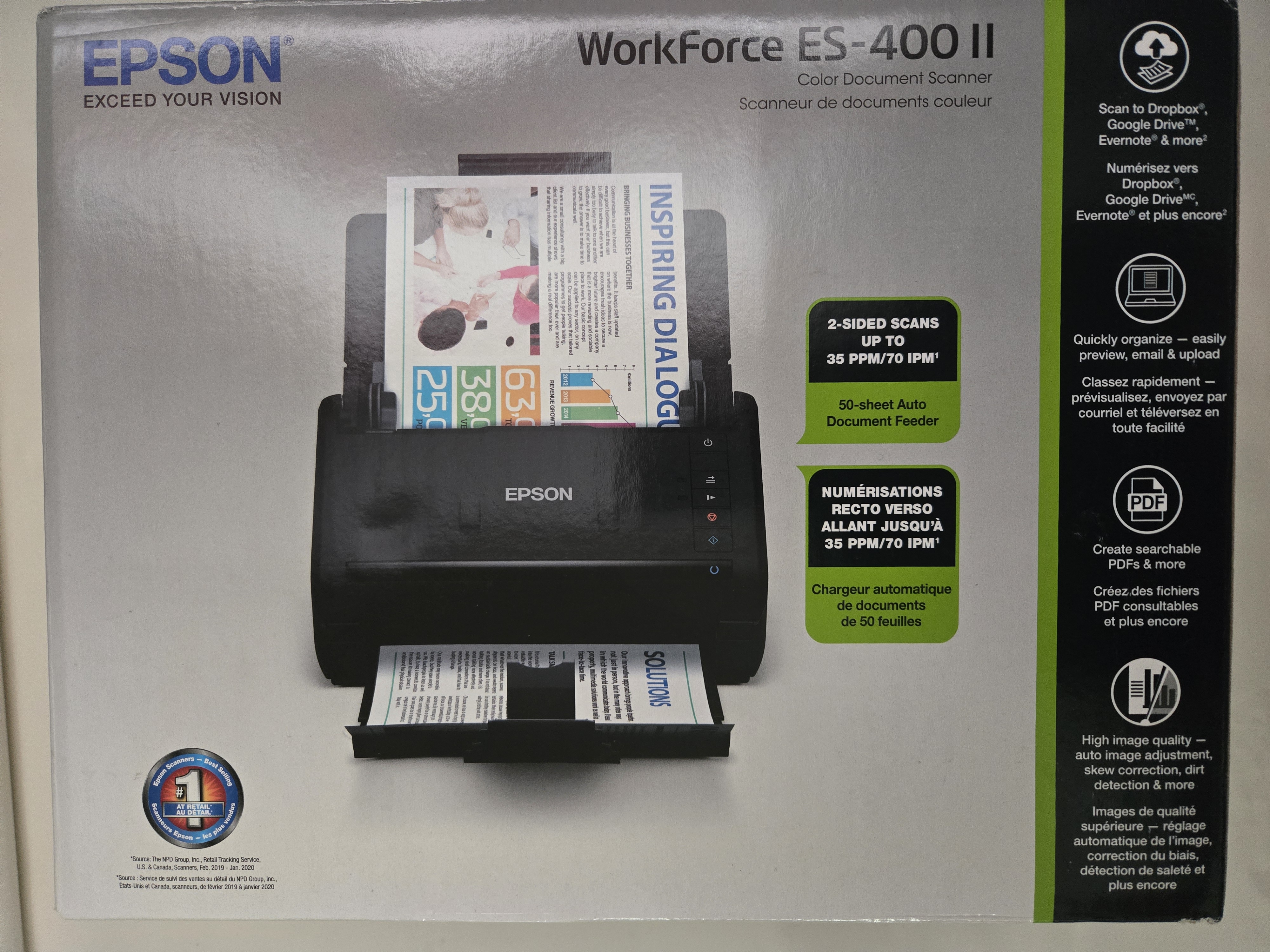 Epson Workforce ES-580W Wireless Color Duplex Desktop Document Scanner
