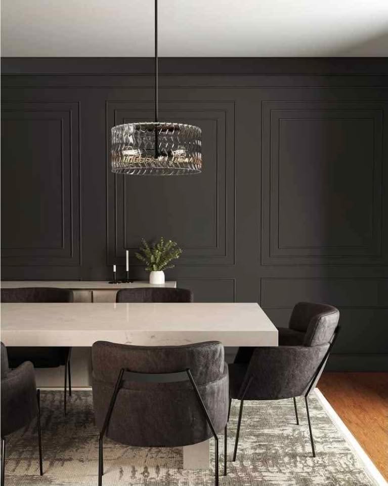 DSI LIGHTING Elara 3-Light Matte Black and Brushed Nickel Pendant Light with Clear Textured Glass Shade