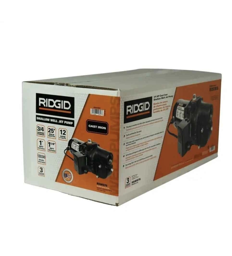 RIDGID 3/4 HP Cast Iron Shallow Well Jet Pump