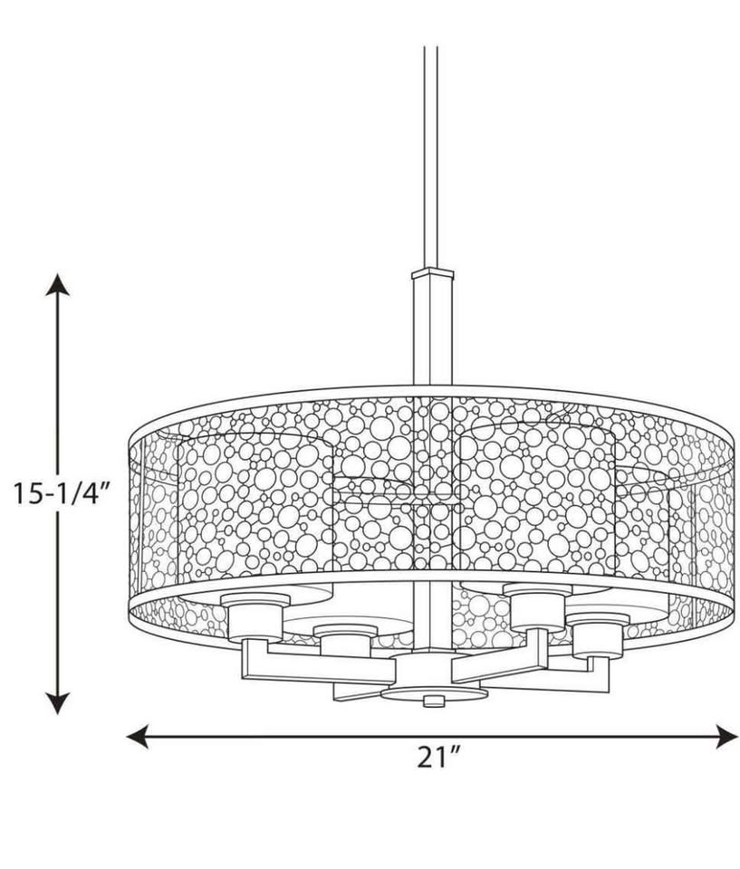 Mingle Collection 4-Light Brushed Nickel Pendant with Etched Parchment Glass 