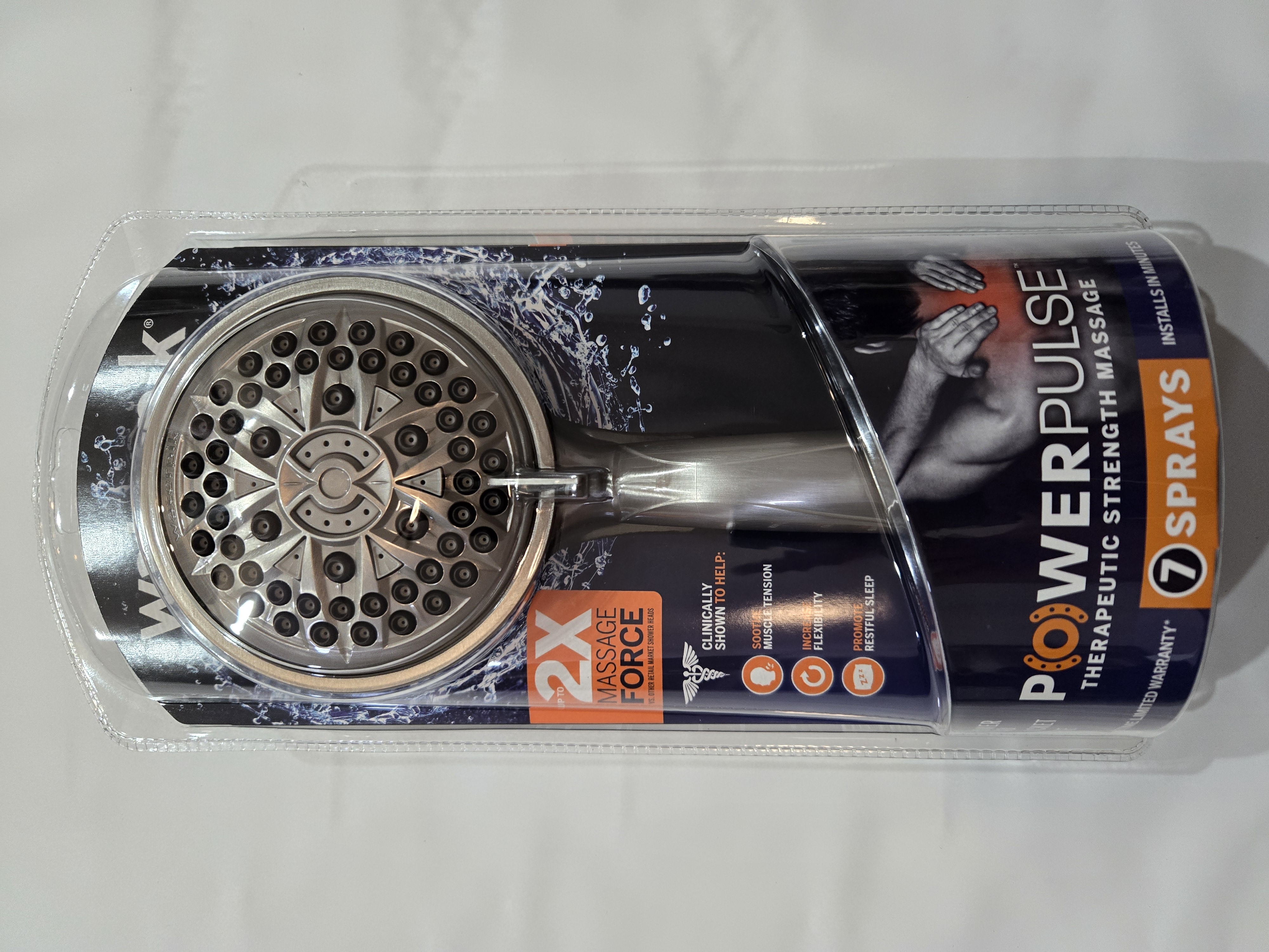 Waterpik PowerPulse 8-Spray Wall Mount Handheld Shower Head 1.8 GPM in Brushed Nickel