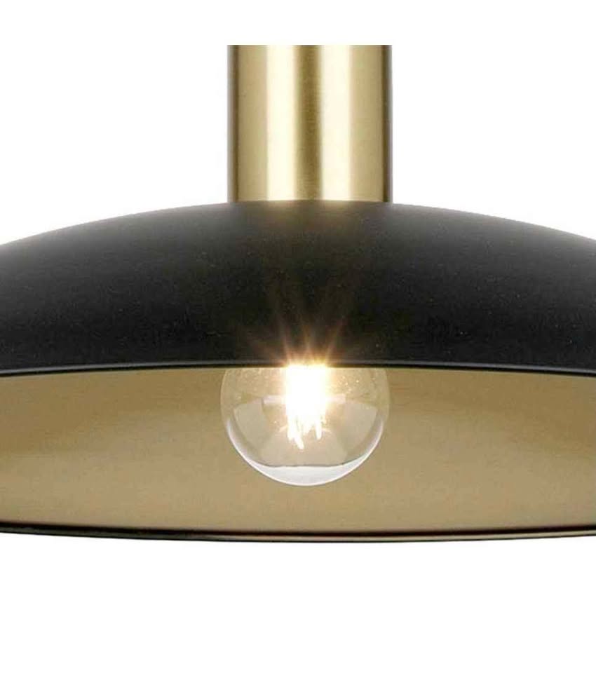19 in. W 1-Light Black Oversized Shaded Metal Shade Pendant Light