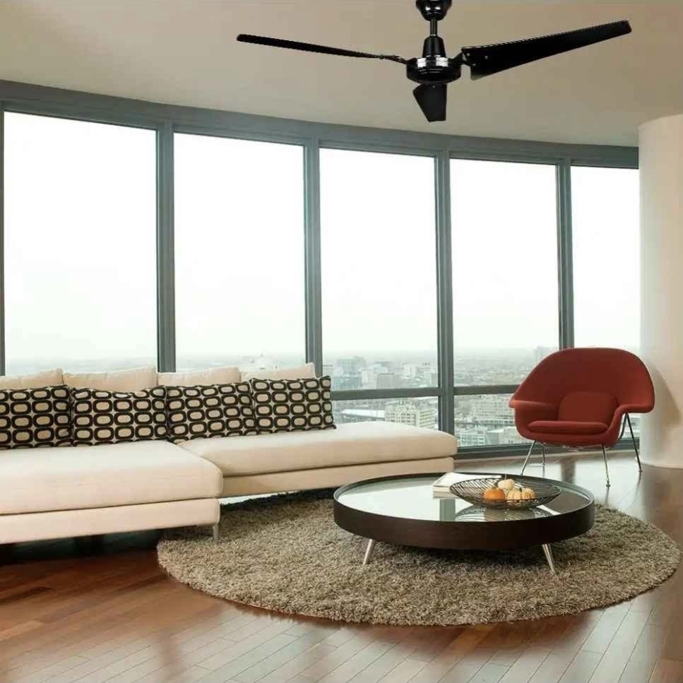 Hampton Bay Industrial 60 in. Indoor/Outdoor Black Ceiling Fan with Wall Control, Downrod and Powerful Reversible Motor 