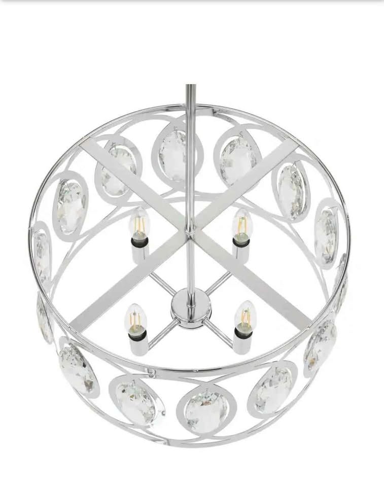 Westchester 4-Light Polished Chrome Round Drum Pendant Light 