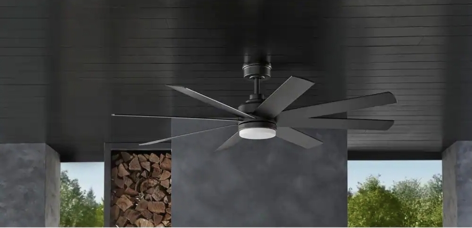 Celene 62 in. LED Indoor/Outdoor Matte Black Ceiling Fan with Light and Remote Control with Color Changing Technology