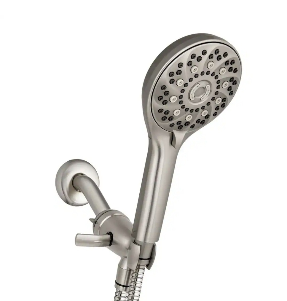 Waterpik PowerPulse 8-Spray Wall Mount Handheld Shower Head 1.8 GPM in Brushed Nickel