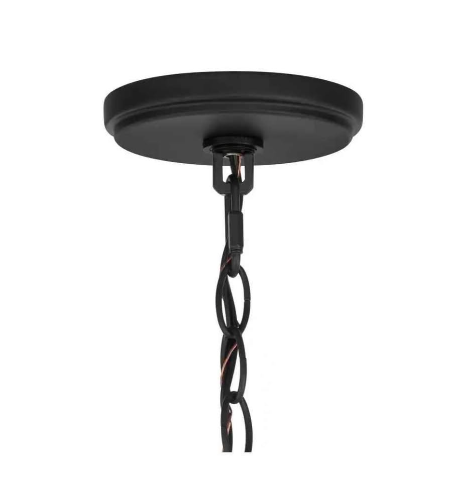 Hampton Bay Highgate 6-Light Matte Black Chandelier without Glass Shade 