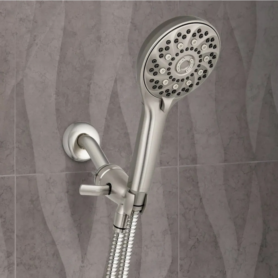 Waterpik PowerPulse 8-Spray Wall Mount Handheld Shower Head 1.8 GPM in Brushed Nickel
