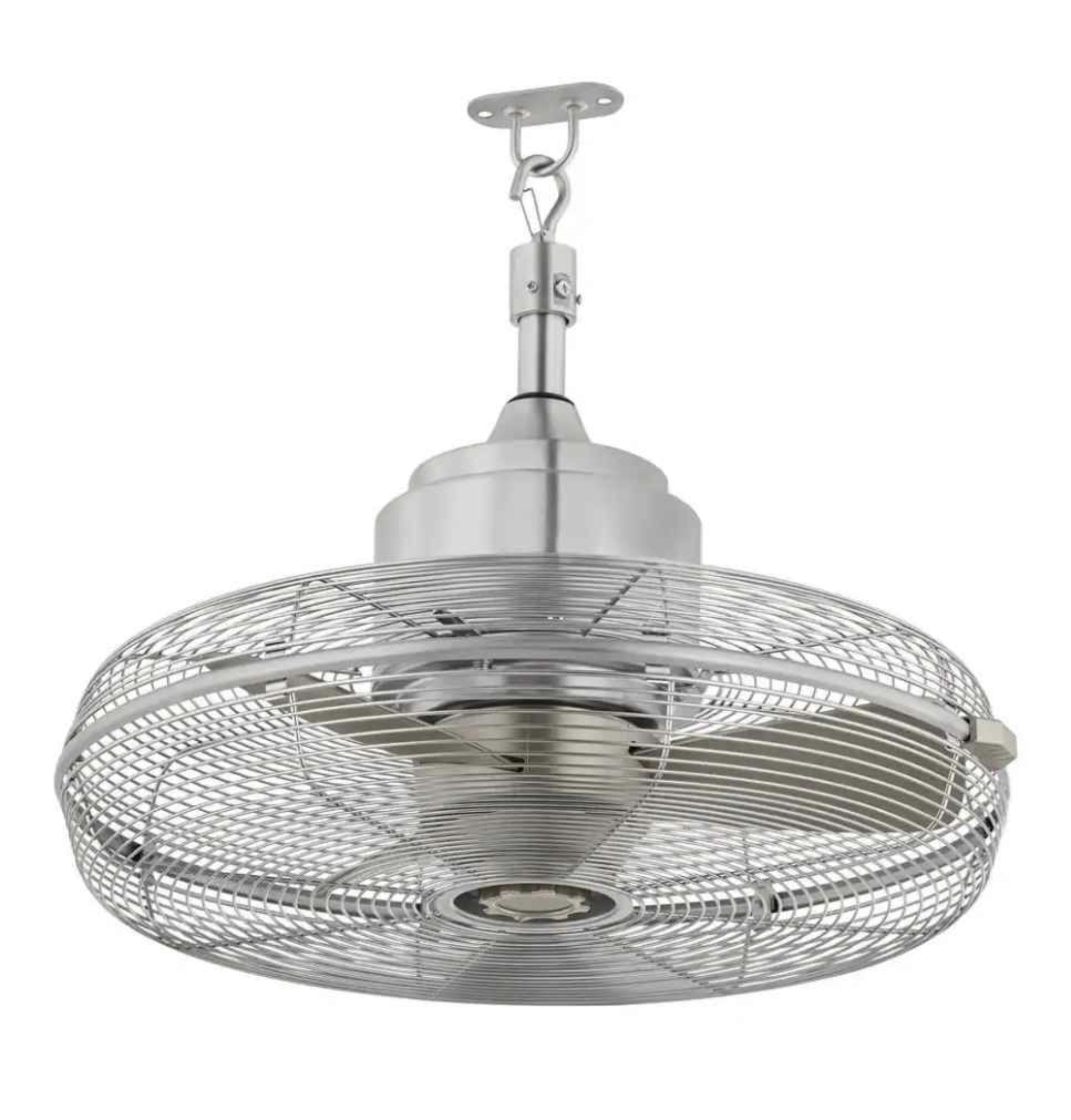 Hampton Bay Conyer 20 in. Indoor/Wet Outdoor 3-Speed Anywhere Fan Silver with Convenient Hanging Hook