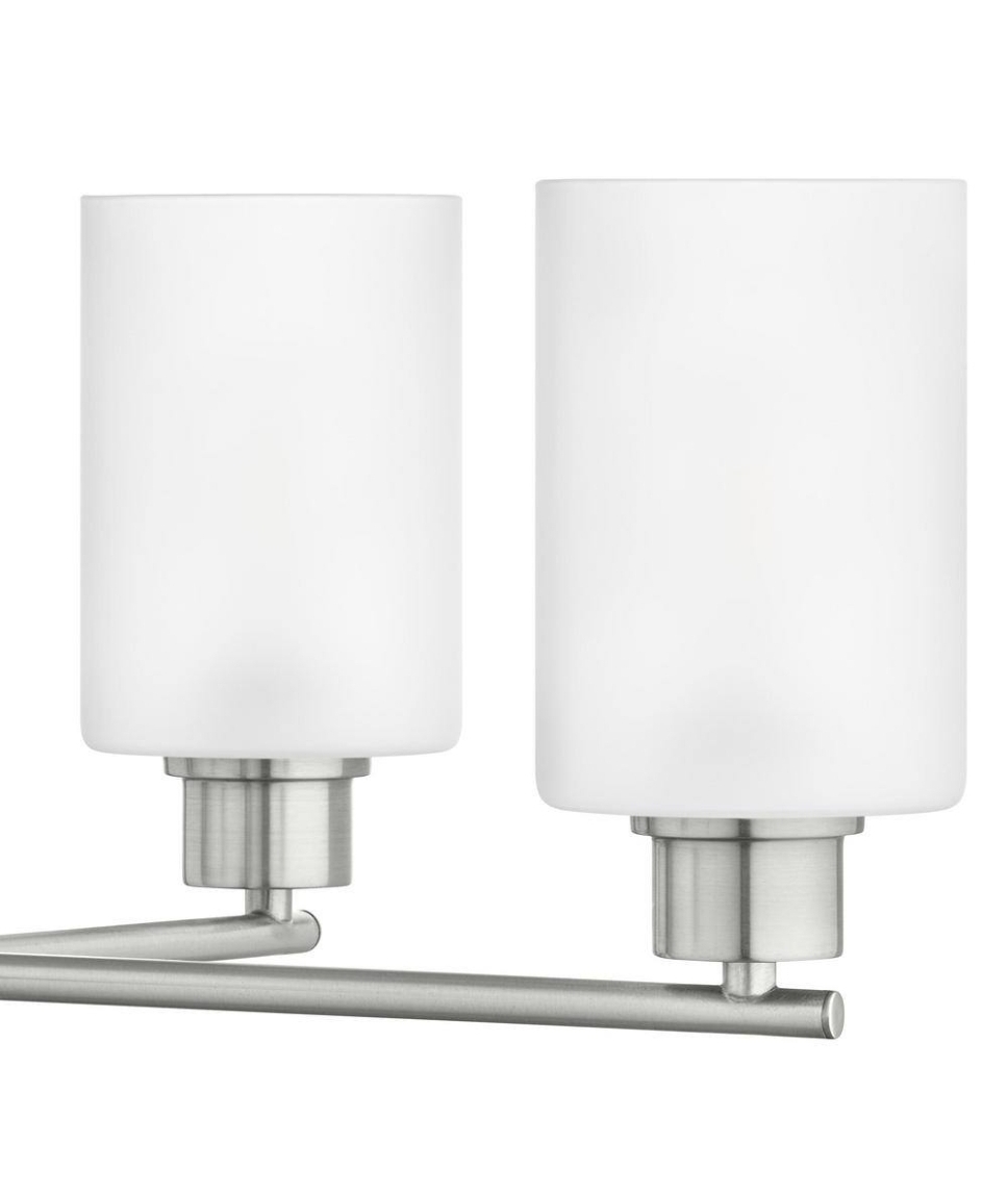 Cawthon 5-Light Brushed Nickel Chandelier Light Fixture with Frosted Glass Shades